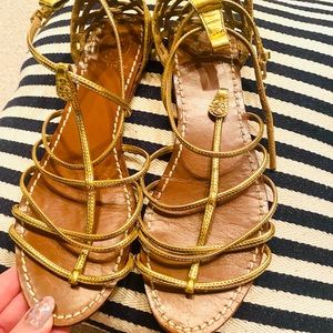 Gold tory burch sandals